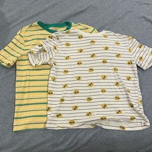 Old Navy Yellow Striped and Floral Tees